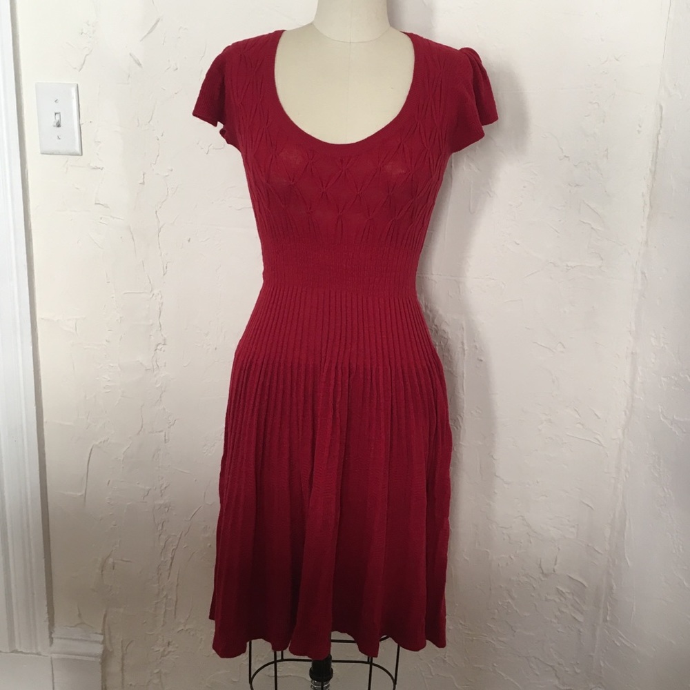 Anthropologie Sparrow red sweater dress Small
